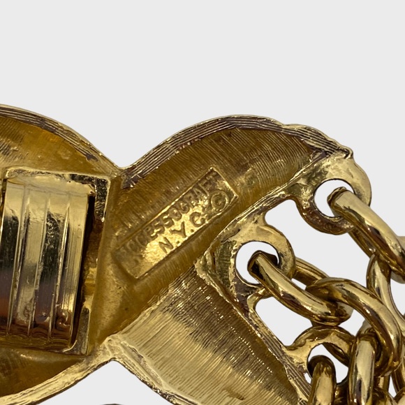 Vintage 90s Accessocraft NYC Gold Chain Link Chunky Statement Belt - Picture 6 of 8